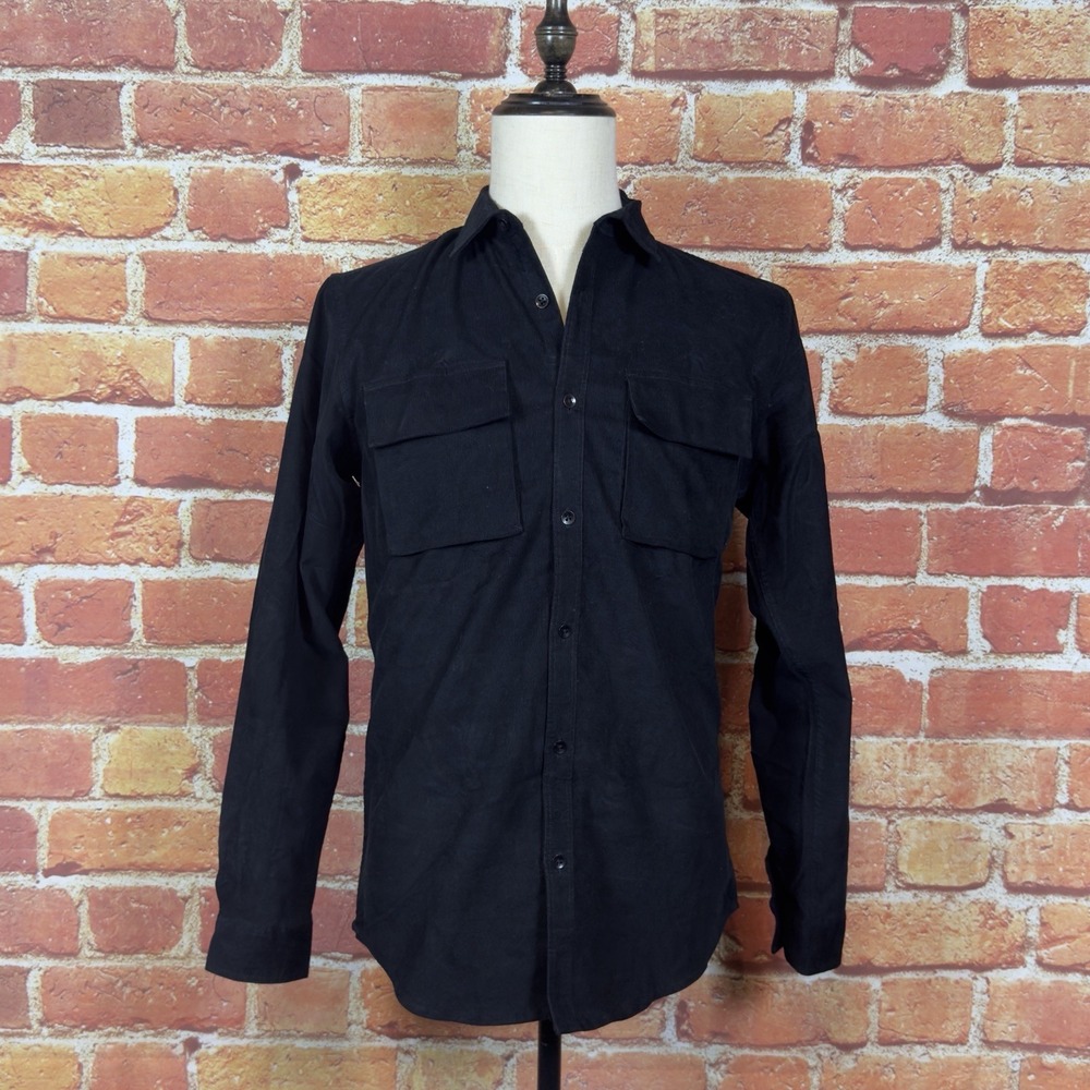 INC International Concepts Men's Black Corduroy Long Sleeve Shirt Size Small